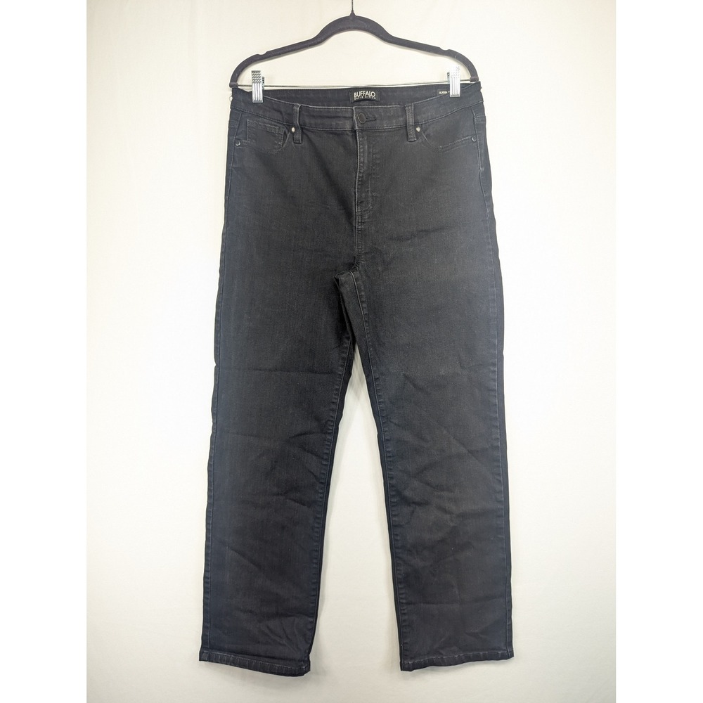 Buffalo David Bitton Alyssa High Rise Straight Leg Black Jeans Womens 12/32